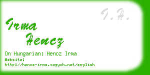 irma hencz business card